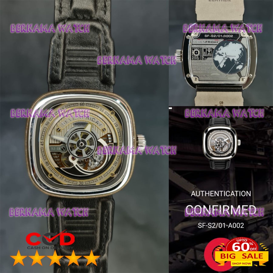 CASH BACK JAM PRIA KASUAL SEVENFRIDAY SF TIPE S ASIAN ETA BOX ORI STRAP LEATHER,RUBBER JAM PRIA RECO