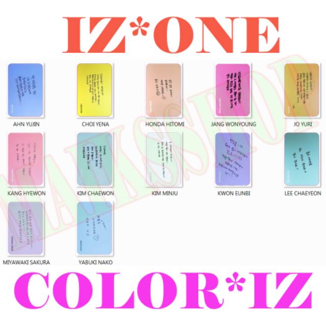 Iz*one Izone Coloriz Photocard Kpop