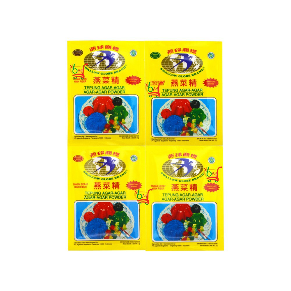 

Swallow Globe Brand - Tepung Agar Jelly Powder - Aneka Warna - 7gr