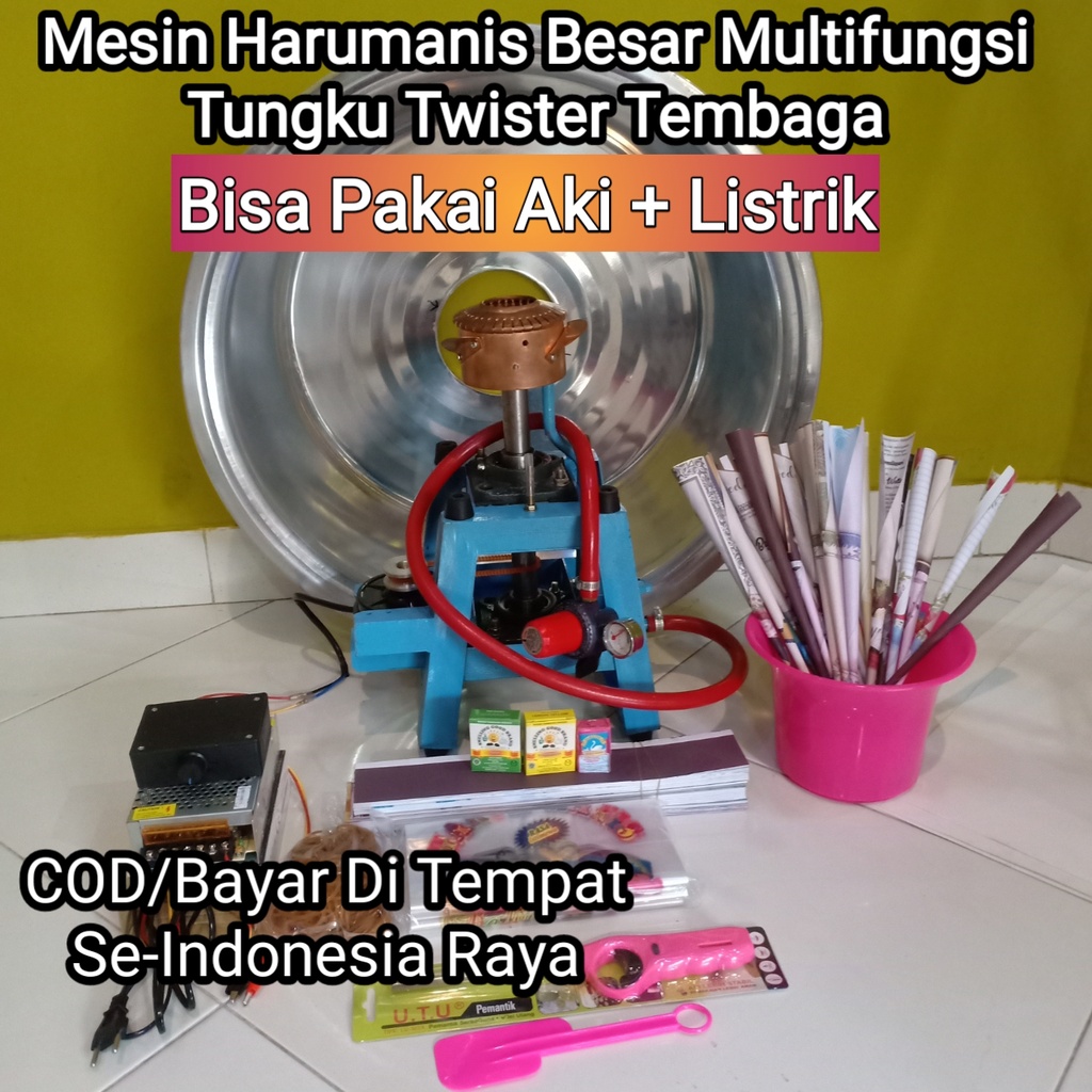 (COD) Mesin Harum Manis Besar Multifungsi Tungku Twister Tembaga (Bisa Pakai Aki dan Bisa Pakai List