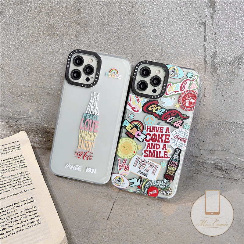 Soft Case Transparan Desain Coca Cola Untuk iPhone 11 12 13 Pro MAX XR 6 6s 7 8 Plus X XS MAX