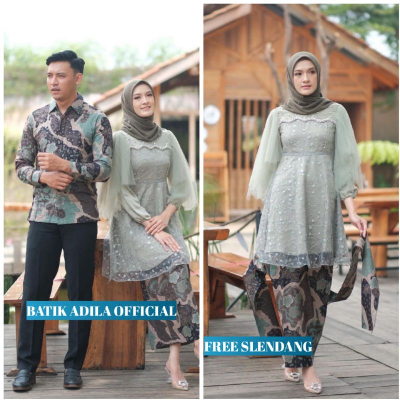 Couple Kebaya Modern Baju Wisuda Tunangan Lamaran Terbaru Baju Batik Brokat Couple luna sage