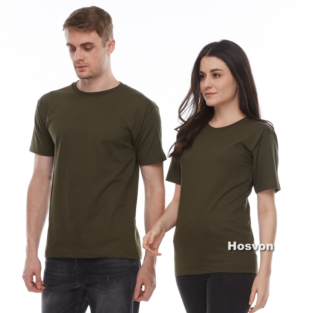 ARMY TUA Hosvon Kaos Polos Lengan Pendek Katun Combed 20s Size S-XXL ( PRIA &amp; WANITA )