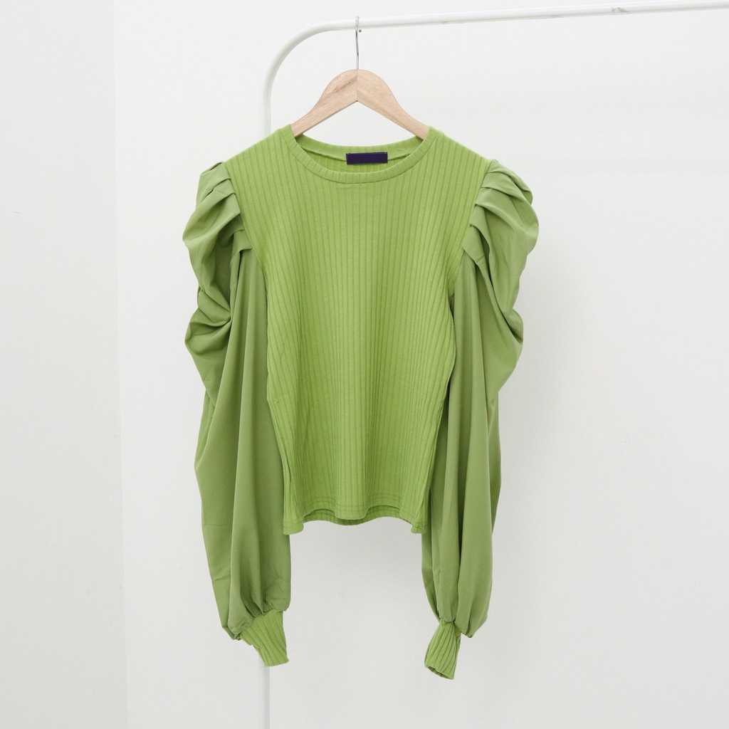 Beybe knit puffy top -Thejanclothes