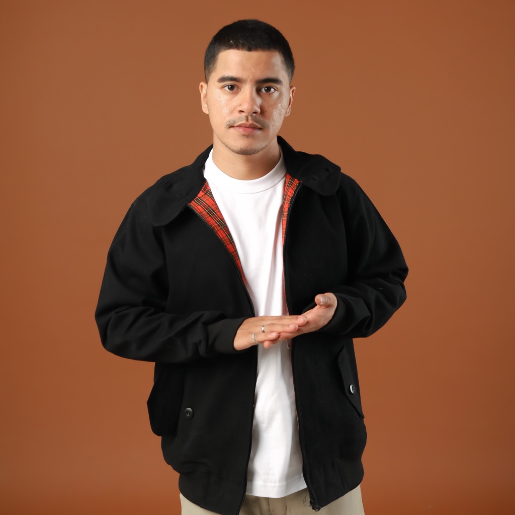 Fargo Jaket Pria Harrington Jacket Black