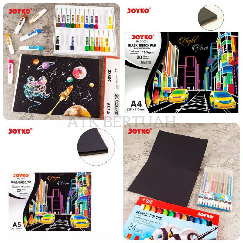

JOYKO 3000 3001 BLACK SKETCH PAD A4 A5 BUKU GAMBAR SKETSA KERTAS HITAM RB9