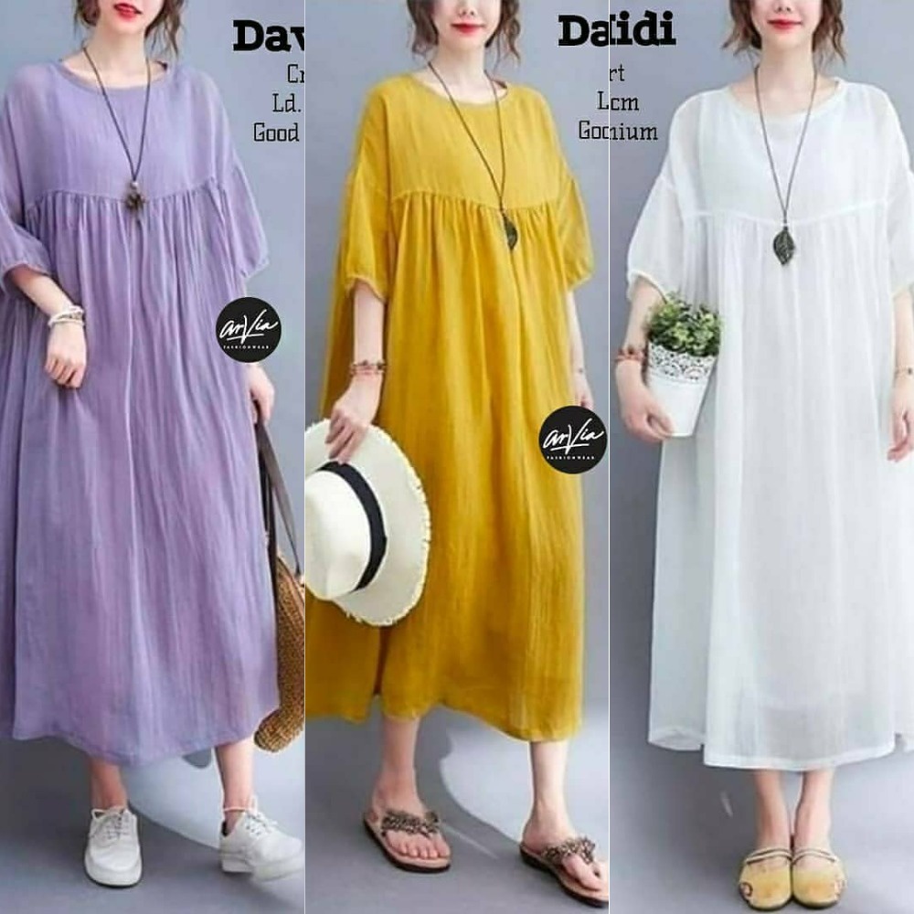 Sale Midi dress polos korea stely terbaru