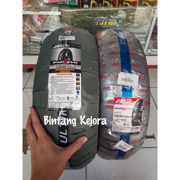 PAKET SEPASANG BAN TUBELESS TUBLES FDR SPORT ZEVO 120 70 13 DAN 140 60 13 DEPAN BELAKANG NMAX ADV