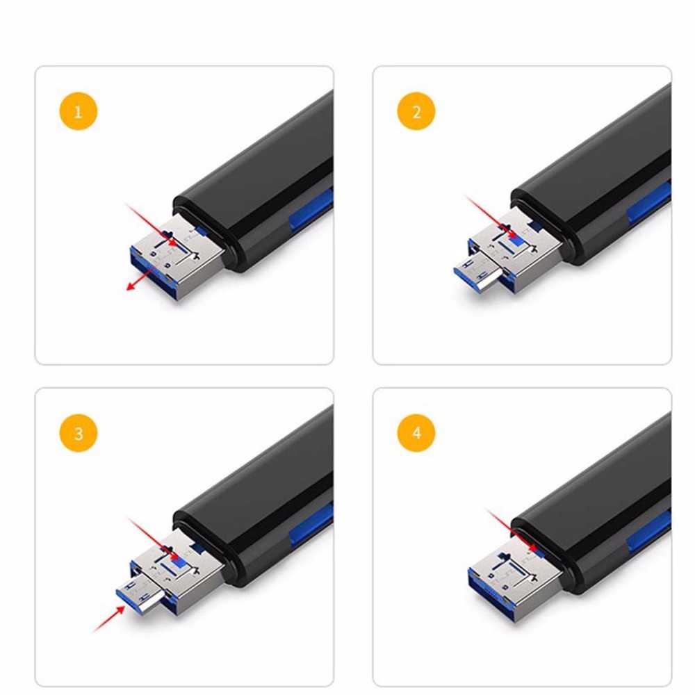 (100% BARANG ORI) Natrberg Portable OTG Card Reader USB Type C Micro USB - D-188