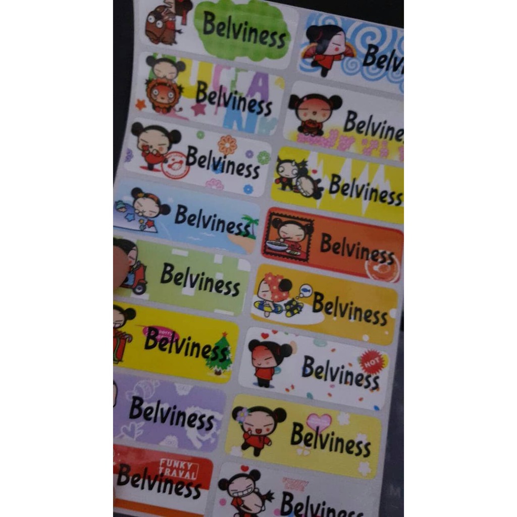 

Pucca Label nama sticker label name waterproof