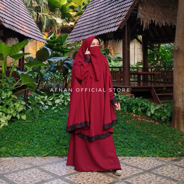 GAMIS SYARI SET KHIMAR WOOLPEACH RENDA EXCLUSIVE 0.1 + CADAR