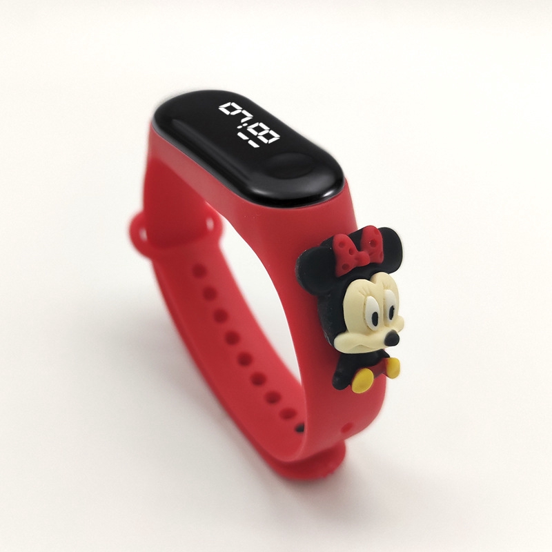 Fygalery J176 Jam Tangan Anak Elektronik Led Motif Kartun Tahan Air Termurah-Minnie
