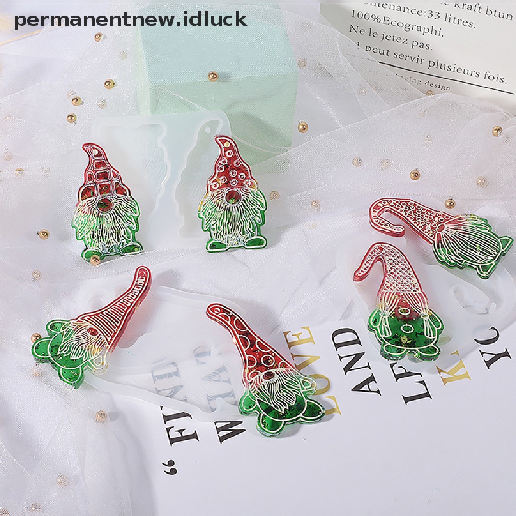 Cetakan Liontin Gantungan Kunci Bentuk Santa Claus Bahan Silikon Untuk Hadiah