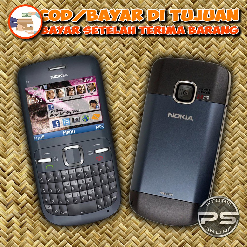 Nokia C3-00 Qwerty - tombol QWERTY - dengan aplikasi Lengkap