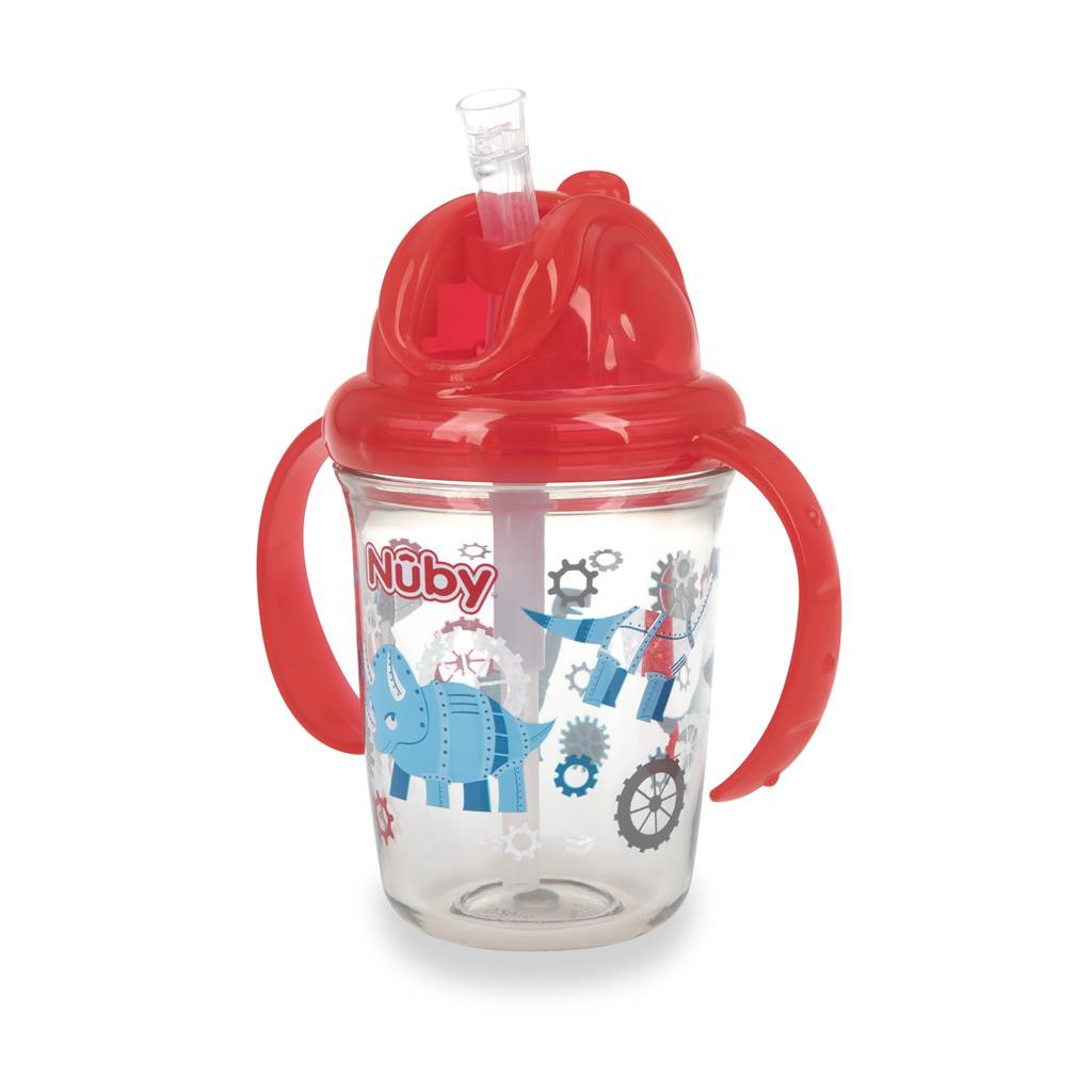 Nuby Tritan Flip N'Sip Glitter Red Dino 240ml