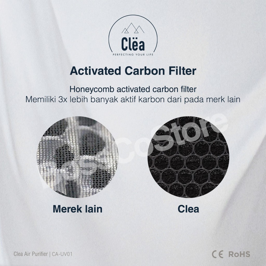 CLEA Air Purifier Air Sterilizer 3 in 1 HEPA Filter + UV Sterilizer + Ion negatif (UVC HEPA 13)