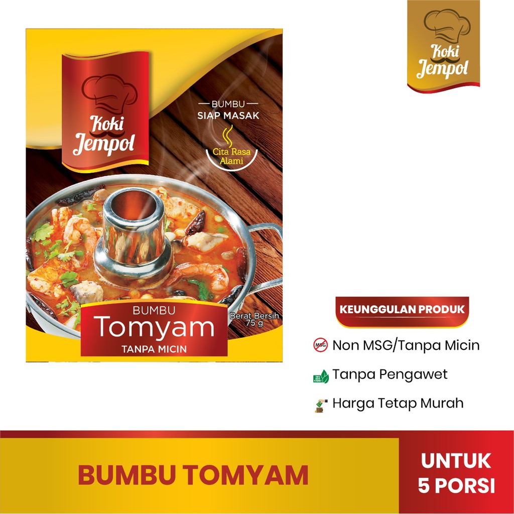 

Bumbu Masak Instant Tomyam NON MSG Koki Jempol 75gr