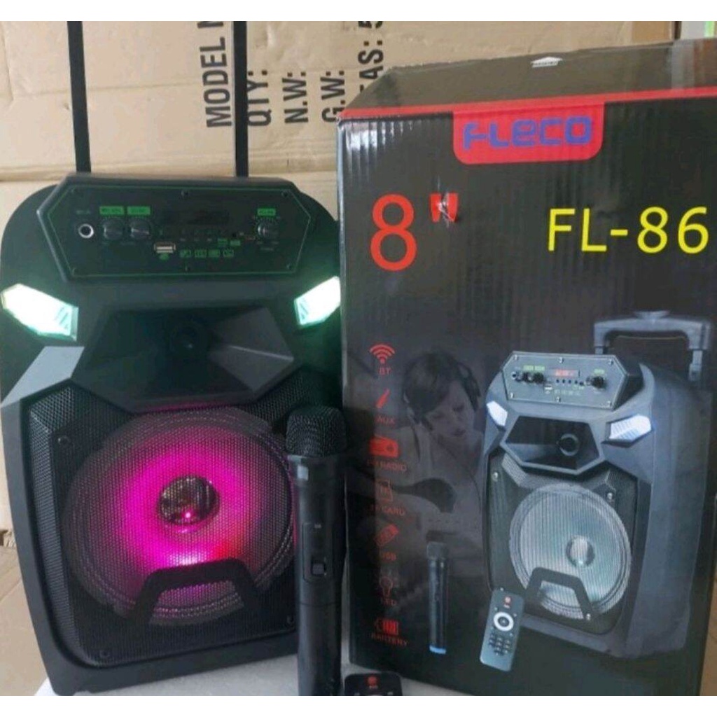 PROMO  SPEAKER FLECO F-8606C MIC WIRELESS