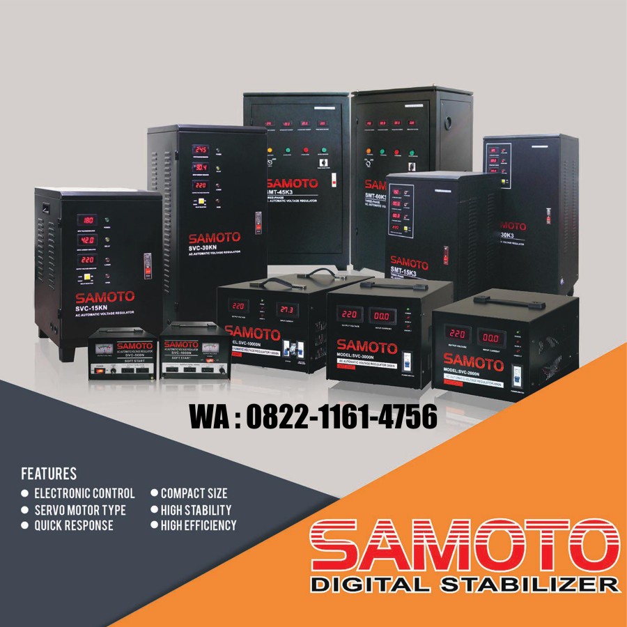 Stavol SAMOTO 1500N / 1500VA Stabilizer Listrik Servo Motor AVR