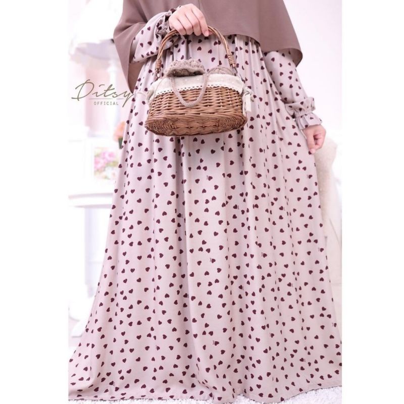 Ditsy November Heart Mocca Nightgown L