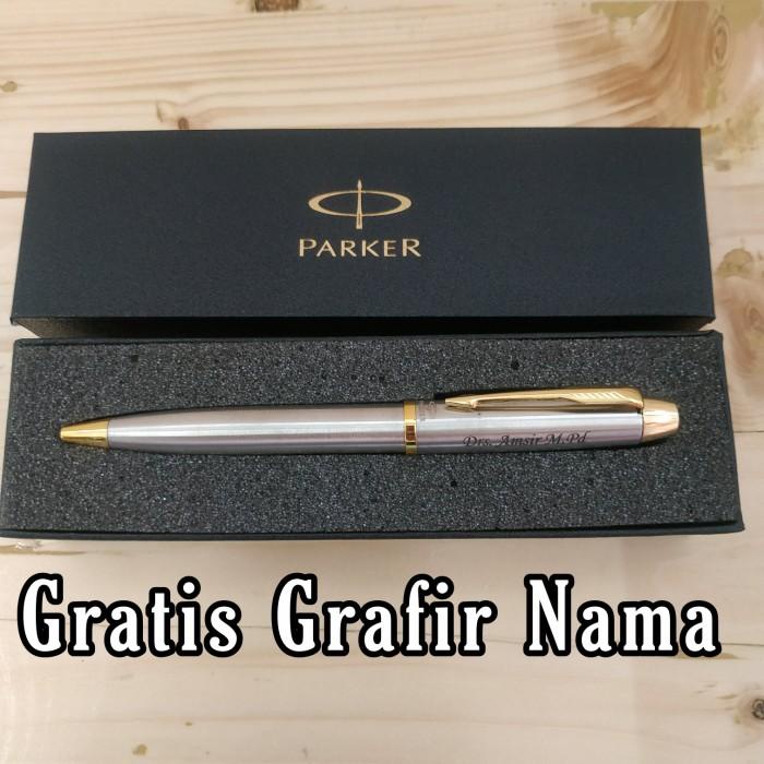 

pulpen parker exclusive stainless model putar gratis grafir nama