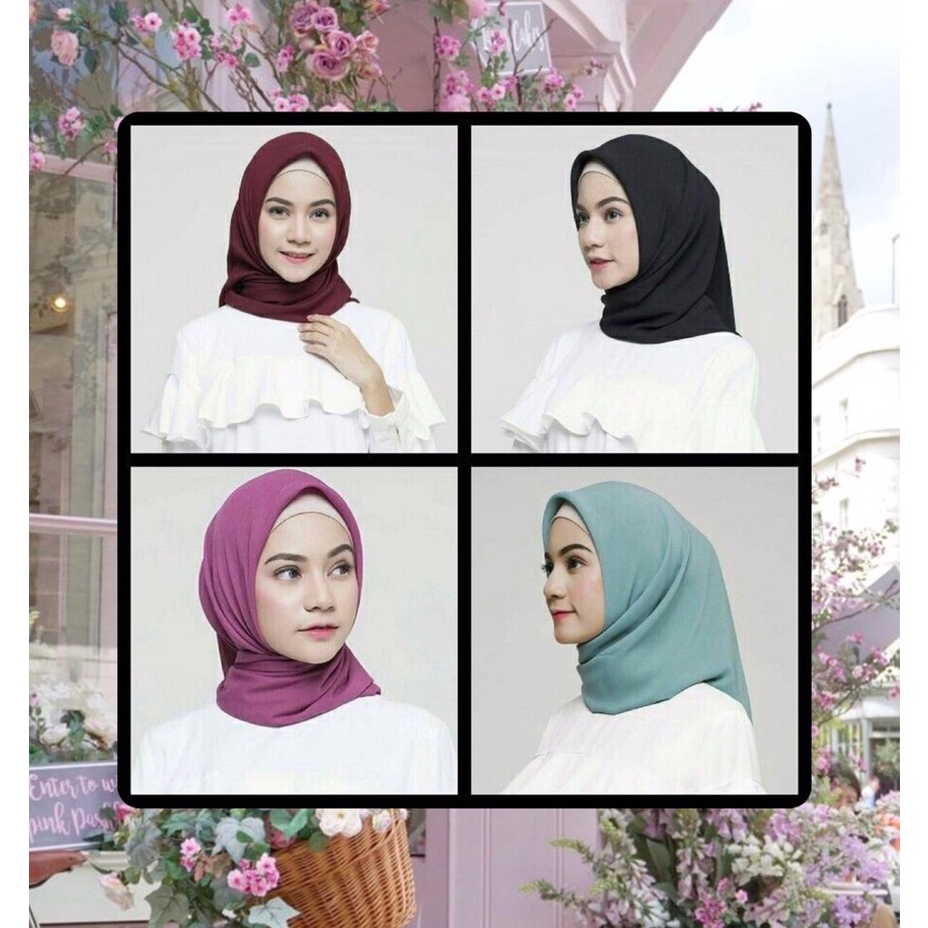 JILBAB SEGIEMPAT BELLA SQUARE / HIJAB SEGI EMPAT BELLA SQUARE POLOS POLLYCOTTON