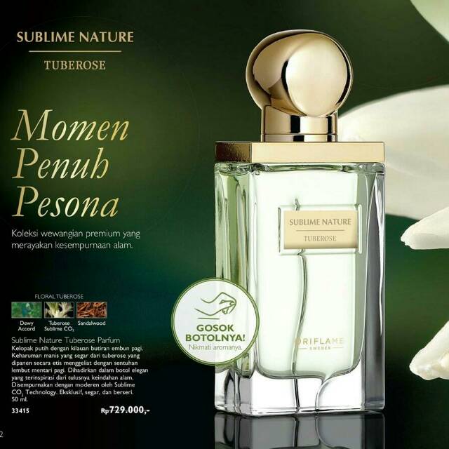 Parfume Sublime Nature Tuberose Dari ORIFLAME ORIGINAL 50ml