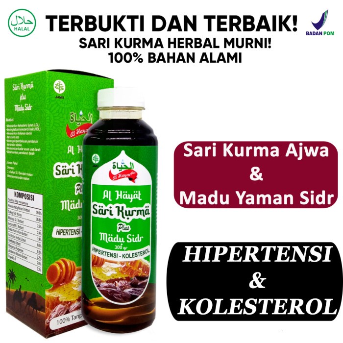 

Sari Kurma + Madu Sidr Hipertensi Kolestrol 300 Gram Al Hayat