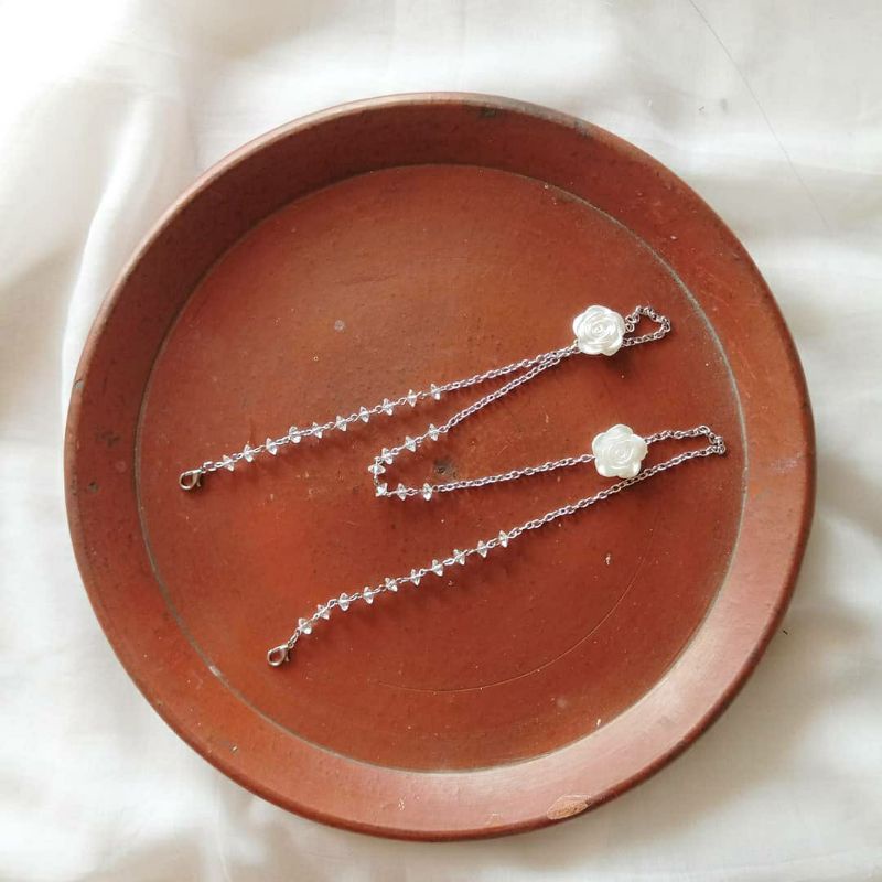 Strap masker 2 in 1 rantai (manohara crystal)