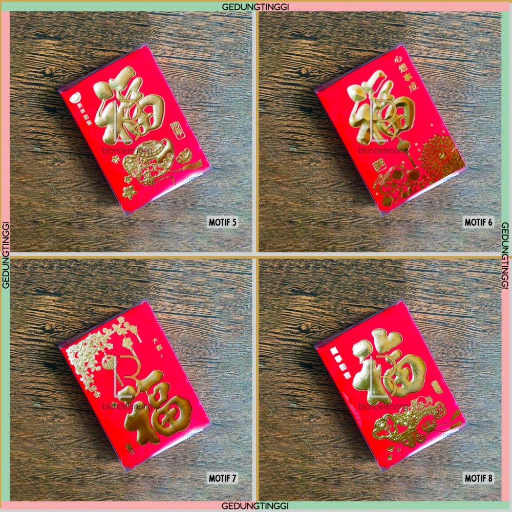 Kertas Amplop Tas Angpao Angpau Ampau Ampao Hongbao Hongbau Netral Premium Sincia Imlek Hoki Hook Fu Fuk Shio Sio Kelinci Tahun Baru Cina China Ukuran Jumbo Besar Panjang Pendek Kecil Size New Year Cny 2023 Merah Gold Emas Polos Murah Mika Lucu Isi 1 Pack