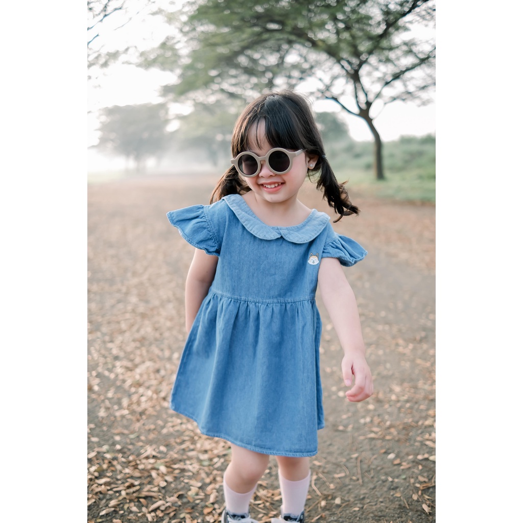 CARVA DRESS ANAK JEANS CEWE DRESS ANAK PEREMPUAN BAYI MOTIF TULIP BEST SELLER TERMURAH