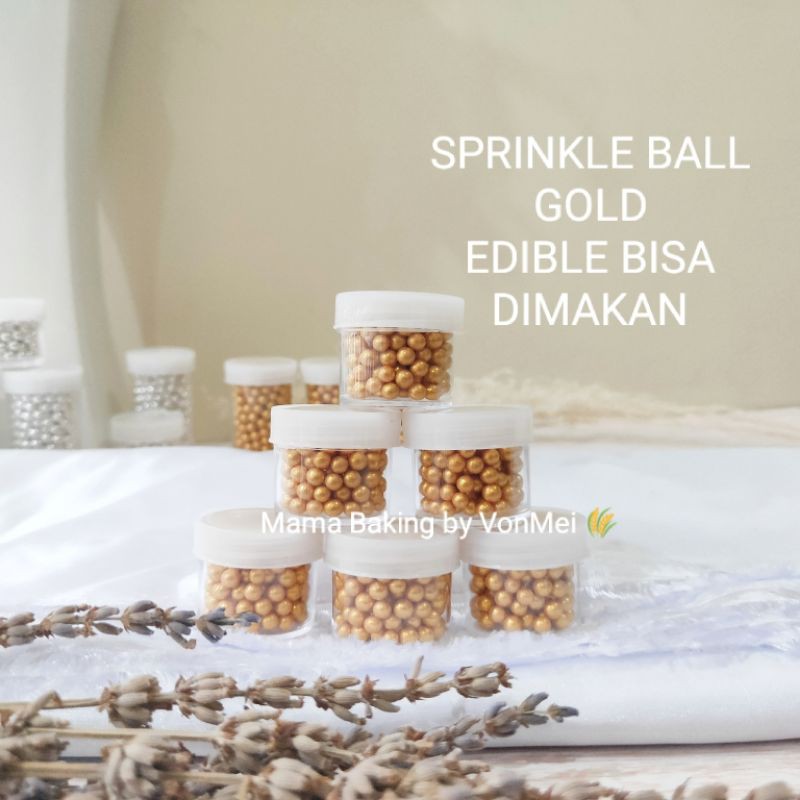 

Sprinkle Ball GOLD -+ 10 gr Cupcake Decoration Topping Emas Trimit