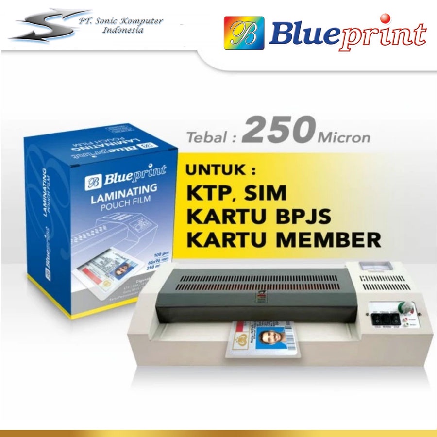 Plastik Laminating Film BLUEPRINT / Laminating Film 250 Micron ID KTP