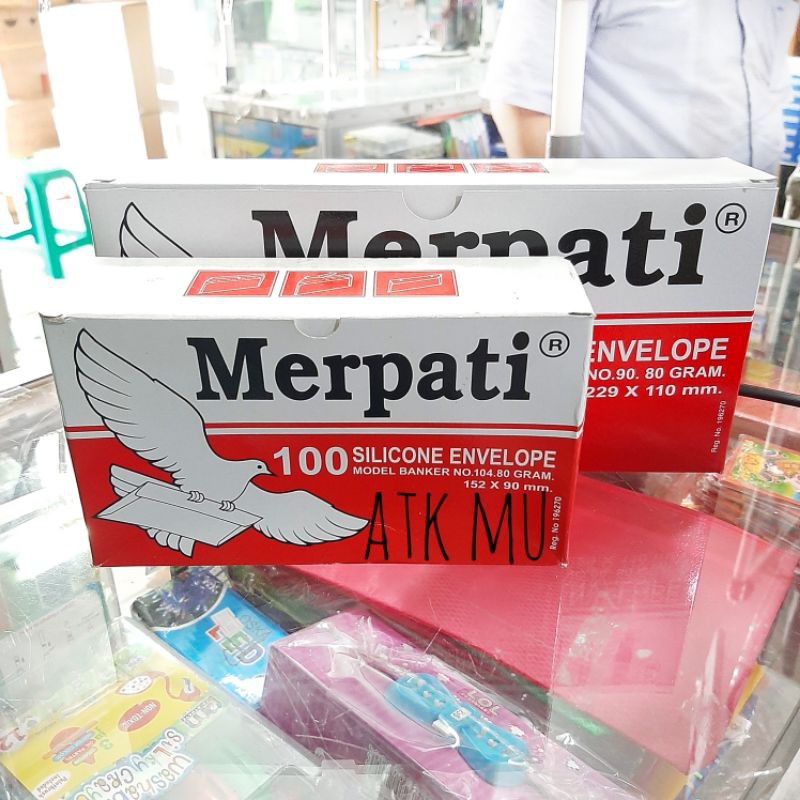 

Amplop Putih MERPATI 104 & 90 / Amplop Silicone Envelope 1 Pak isi 100 Pakai Lem (SEAL)