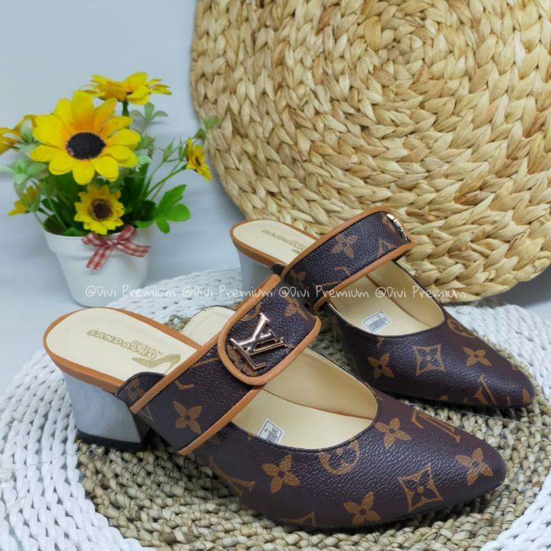 PROMO 12.12 BIGSALE Sandal Wanita Lo*ise Vui*ton - Heels Elegan - Sandal desain terbaru untuk kondangan pesta Pd376