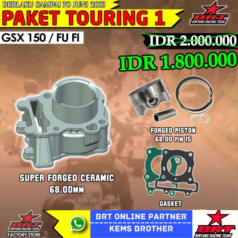 BLOK BRT GSX 150 DAN SATRIA FU FI 68MM