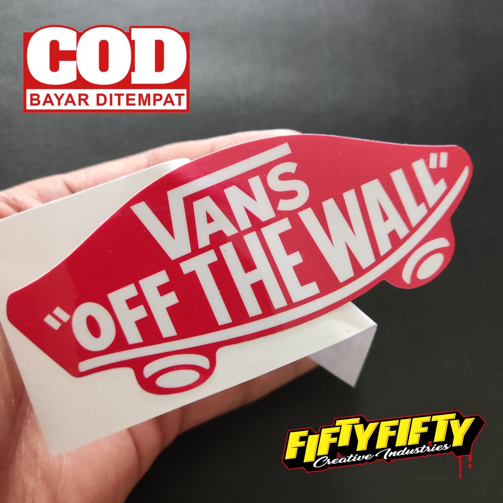 Stiker Print Cut VANS OF THE WALL Stiker Printing Laminasi Glossy Stiker Motor Mobil Helm Sudah Membentuk Pola Desain