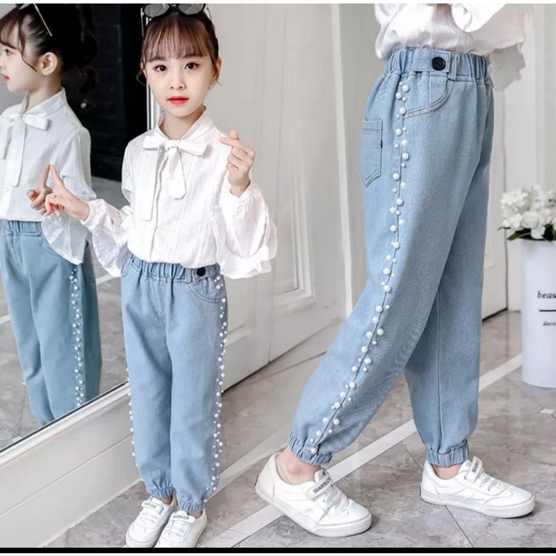 celana jeans anak mutiara/celana jeans anak perempuan untuk usia 2 thn-14 thn