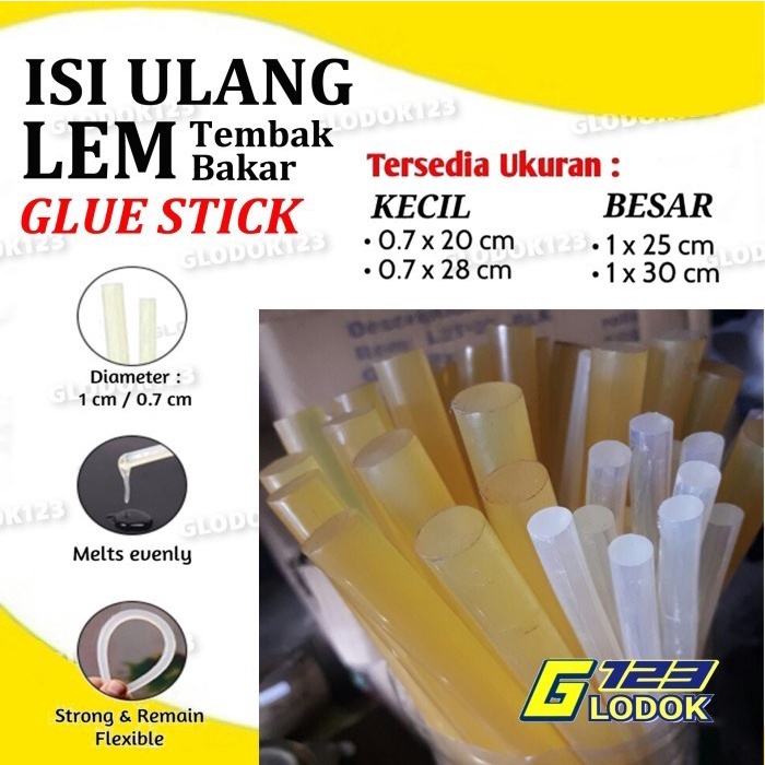 Refill isi ulang Lem Tembak Glue Gun Kecil dan Besar