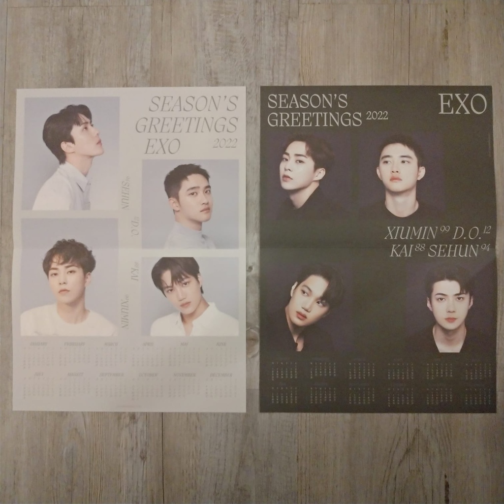 SEASON GREETING 2022 EXO Xiumin Kai Sehun D.O Kyungsoo Jongin Minseok Group Set Folded Poster SG Sha