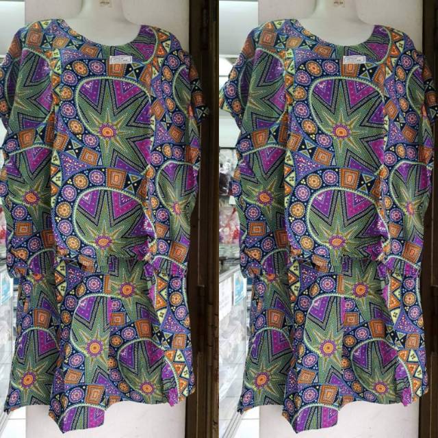 Setelan Batik Lgn Pendek Celana Kulot Kencana Ungu Maxi Setelan Batik Lgn Pendek Celana Kulot Kencana Ungu Maxi