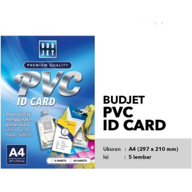 

Kertas Budjet PVC Bahan ID Card Instan A4 isi 5 Lembar