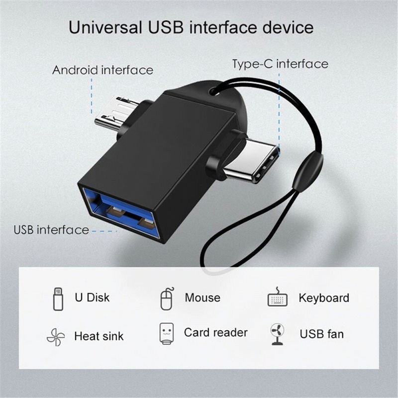 OTG 2in1 FLECO ORIGINAL OTG-07 MICRO &amp; TYPE PLUS ADAPTER USB FAST FILE DATA TRANSFER