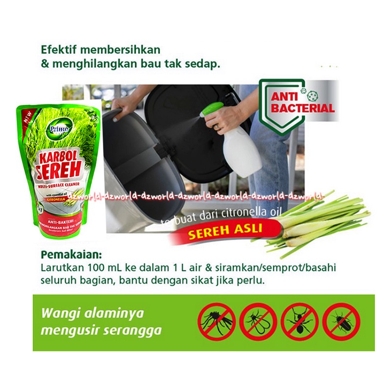 Primo Karbol Sereh Multi Surface Cleaner Citronella Anti Bakteri 700ml