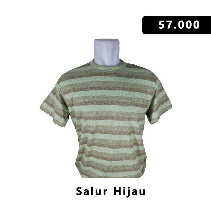 Kaos Salur Hijau Pria Wanita Kualitas Ekspor Bagus dan Murah.