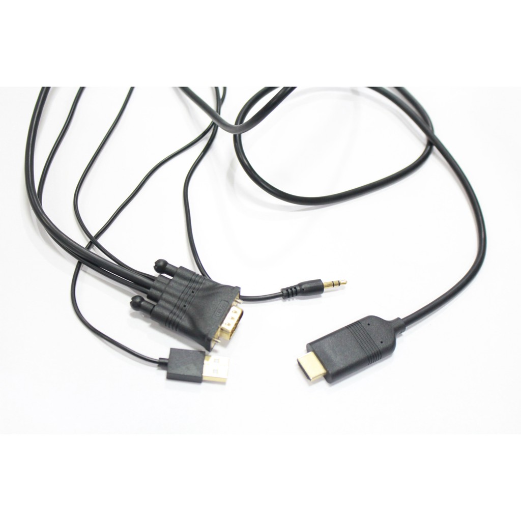 HDTV Cable VGA + Audio to HDMI In-Line Cable Converter with USB - 5152