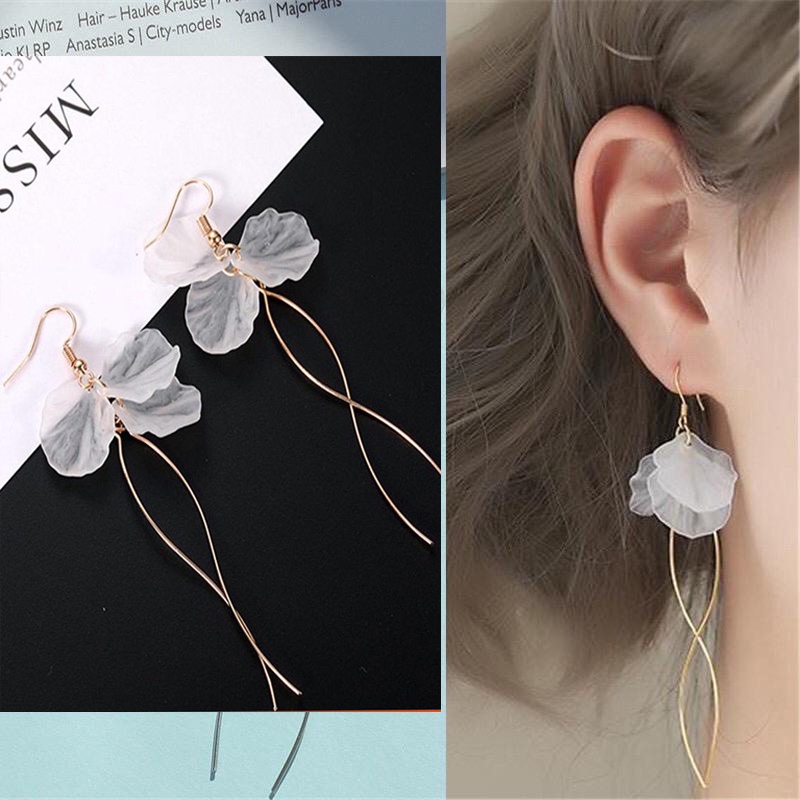 Anting Wanita Perhiasan Wanita Anting Panjang Bunga