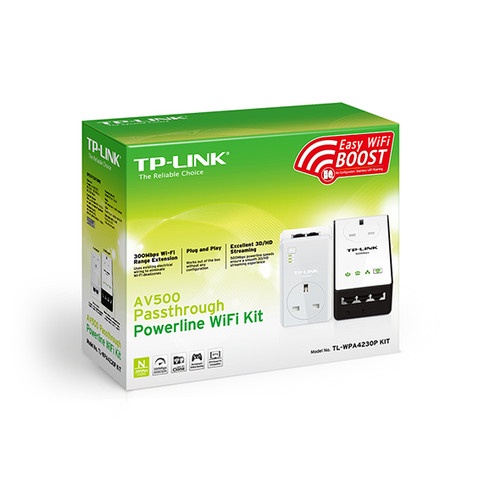 TPLINK TL-WPA4230KIT AV500 Passthrough Power line Wi-Fi Kit