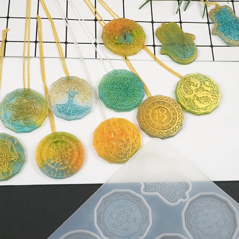 SIY  Flower of Life Pendant Crystal Epoxy Resin Mold Jewelry Earrings Silicone Mould