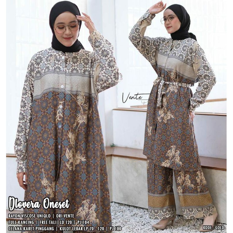 ONE SET DLOVERA JUMBOO.LD 120.RAYON VISCOSE UNIQLO.KANCING FULL.ORI BERLABEL.